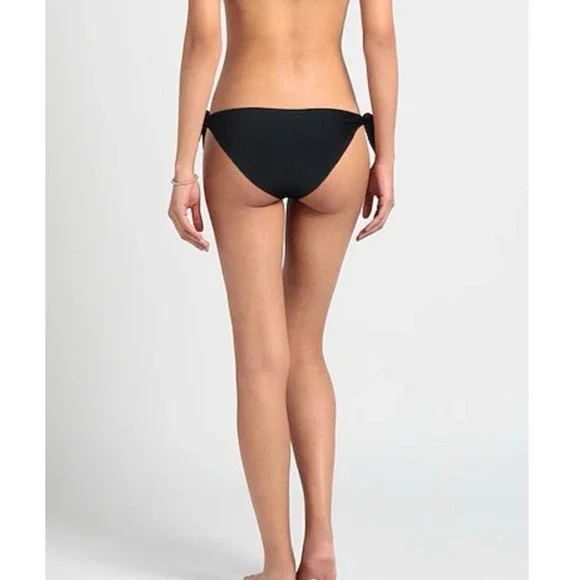 Moschino Swim Women Size 2/Medium Blue Checkered Bikini Bottom Designer Side Tie - Picture 2 of 10